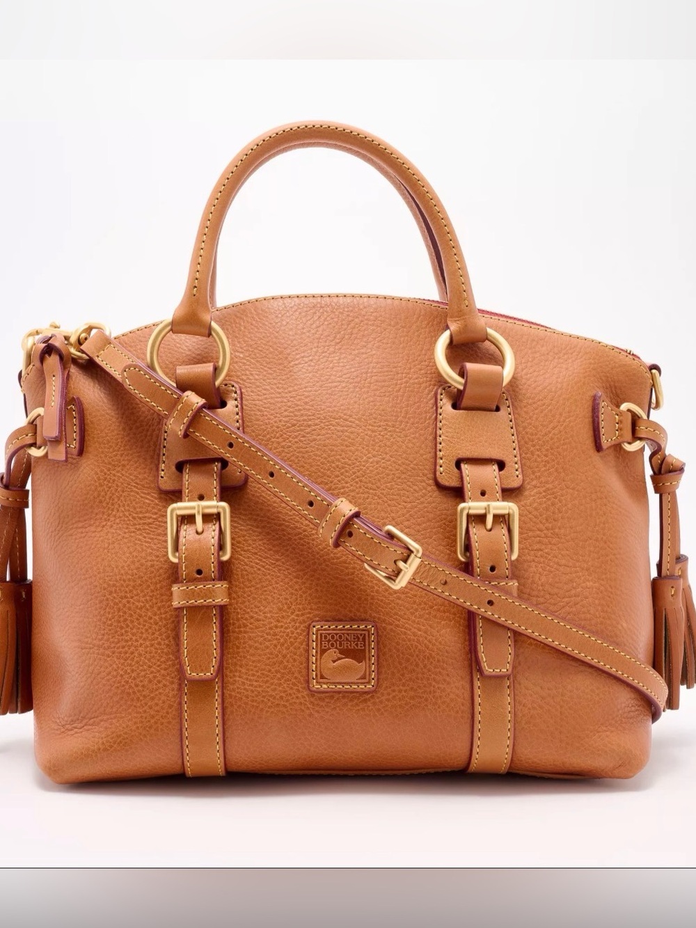 Dooney & Bourke Cognac Leather Shoulder Satchel